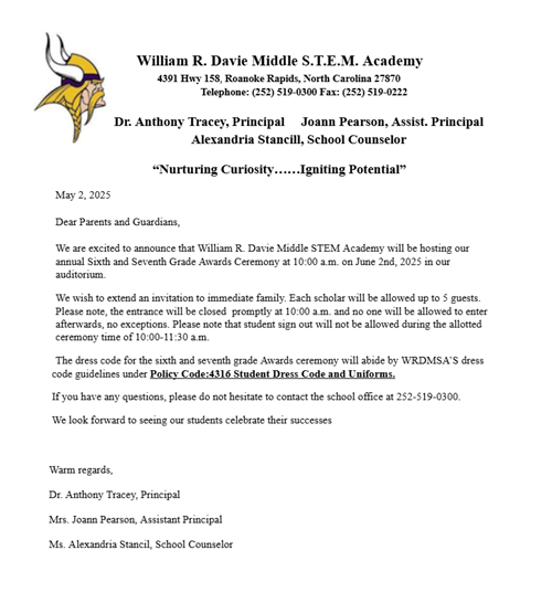 Awards ceremony invitation